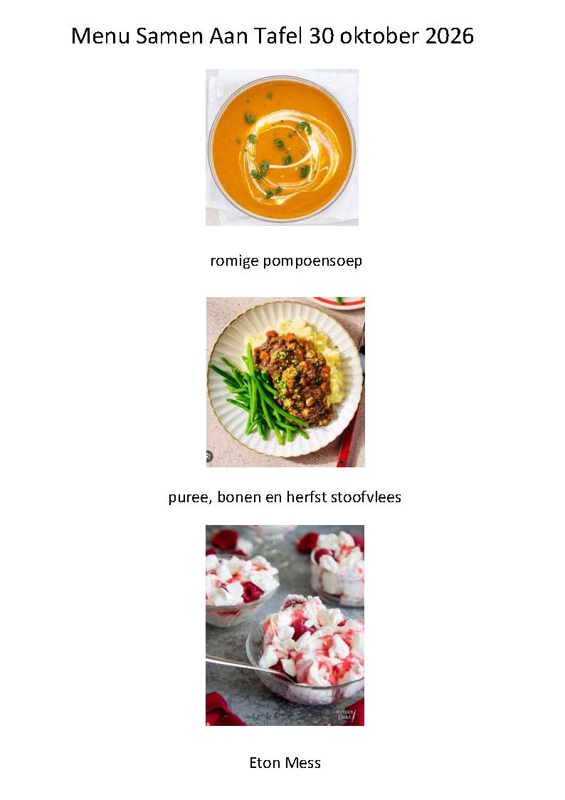 Menu SAT 30 oktober 2026